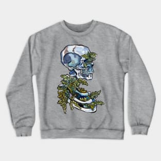 Woolly Lipped Fern Rib Cage and Skull Crewneck Sweatshirt